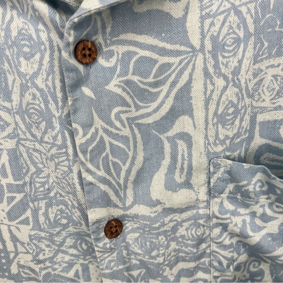 Island Republic 100% Silk Hawaiian Shirt Blue Print Sz XLarge - Picture 5 of 7
